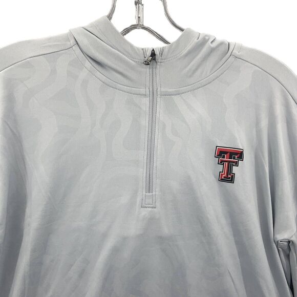 Under Armour Gray Quarter Zip Long Sleeve Embroidered Texas Tech Logo Pullover S - Picture 3 of 8